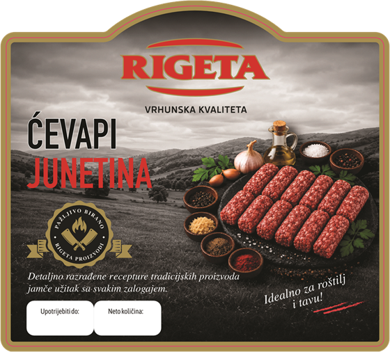 Rigeta ćevapi junetina
